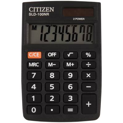 КанцРЦ Калькулятор карманный Citizen SLD-100NR, 8 разрядов, двойное питание, 58*88*10мм, черный SLD